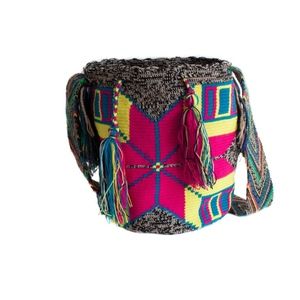 NEW Wayuu Bag - Grey & Pink